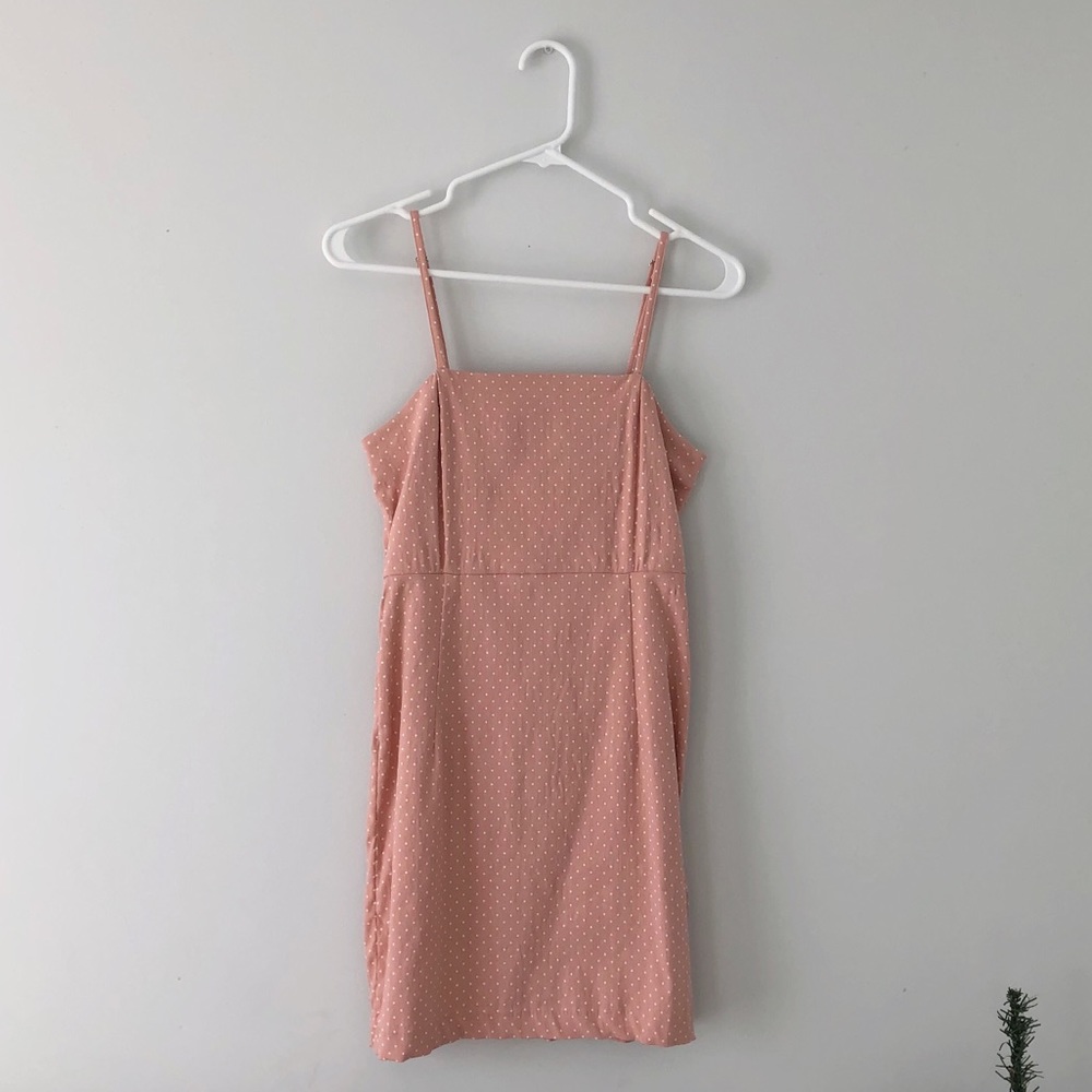 Pink dotted strap dress